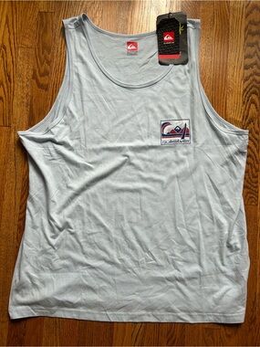 Quiksilver Light Blue Tank Top with Small Chest Logo